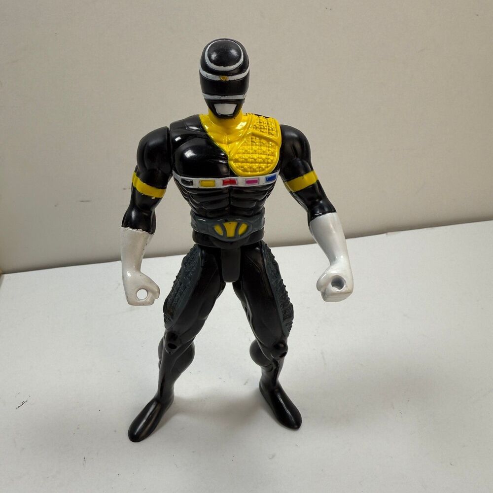 Power Rangers in Space Black Ranger 1997 Bandai 5.5 inch Figure Vintage